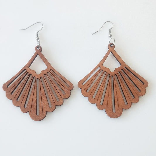 Wooden Geometric Leaf Drop Earrings Women Party Wedding Jewelry Dangle Gifts