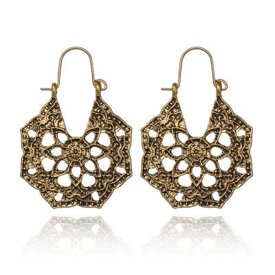 22 Styles Hollow Geometric Carved Ethnic Drop Dangle Earrings Trendy Women