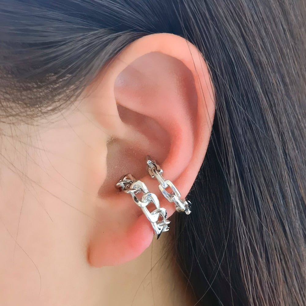 2pc Chain Boho Ear Cuff Set Earrings Women Travel Fashion Cartoon Earrings