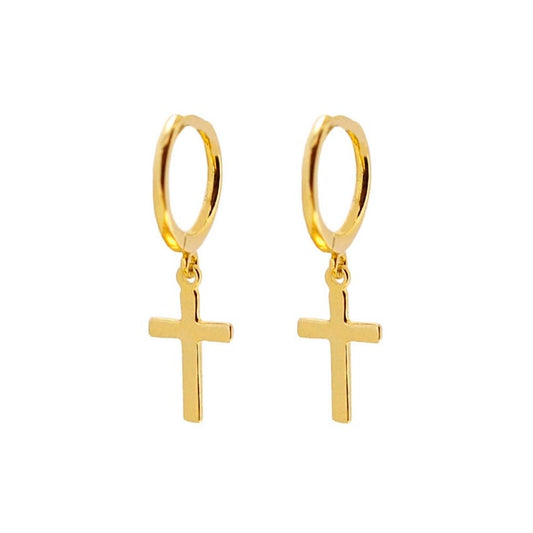 Mini Cross Charm Piercing Cartilage Earrings Women Girl Fashion Trendy Jewelry