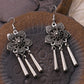 Textured Lotus Flower Dangling Drop Earrings Female Fashion Earrings Jewelry