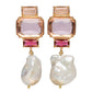 Dusty Pink Rhinestone Drop Earrings Jewelry For Women Fashion Accessories Trendy