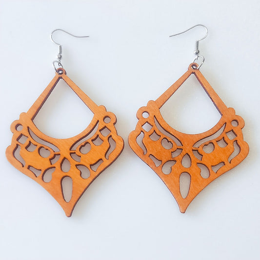 Wooden Abstract Drop Earrings Women Party Wedding Jewelry Dangle Gifts Earrings