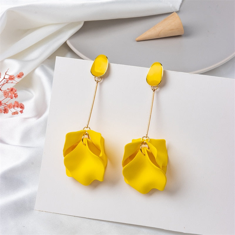 36 Styles Flower Acrylic Petals Dangle Earrings Women Travel Fashion Cartoon