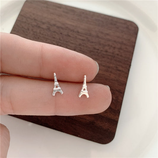 Tower Design Stainless Steel Mini Stud Earring Ear Piercing Modern Jewelry