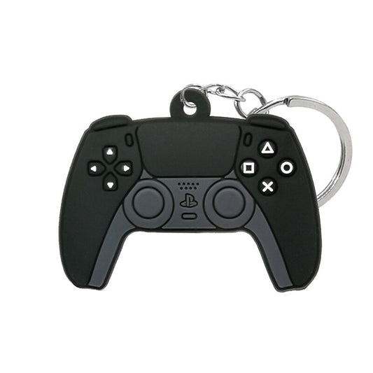 Modern Black Gamepad PVC Keyring Cute Cartoon Style Keychains Bag Car Pendant