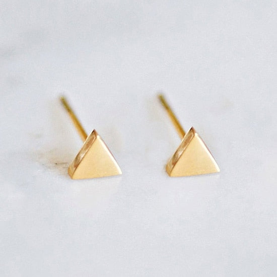 Mini Small Triangle Stainless Steel Earrings Women Stud Earrings Tiny Jewelry