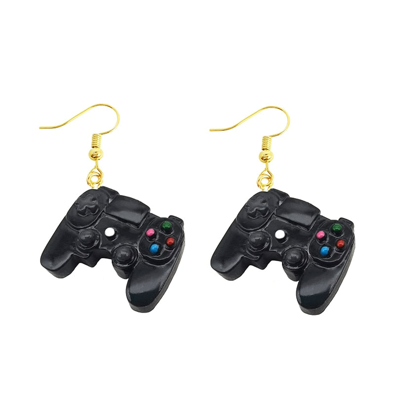 Black Controller Drop Earrings Women Art Fashion Cartoon Earrings Creative