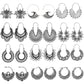 28 Styles Vintage Boho Geometric Carved Hoop Earrings Women Gifts Earring Cute