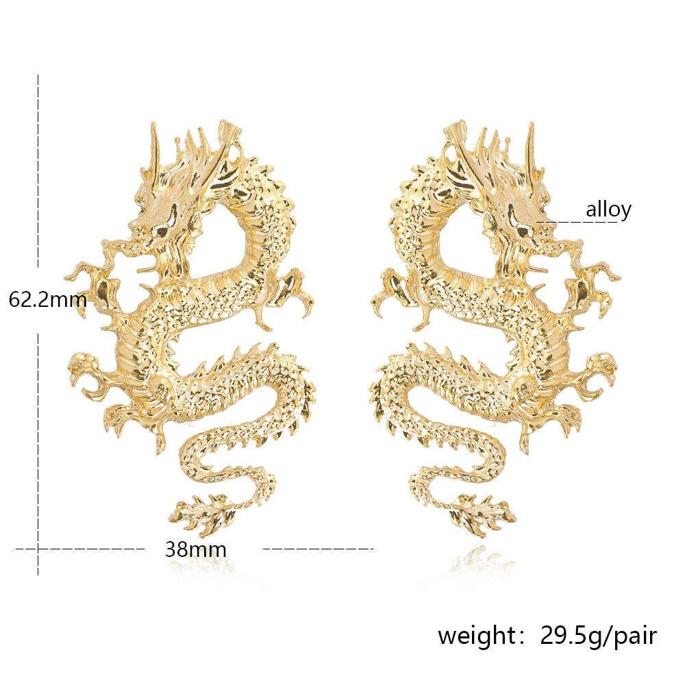 Beautiful Dragon Drop Earrings Women Travel Fashion Cartoon Earrings Creative