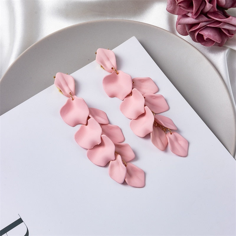 36 Styles Flower Acrylic Petals Dangle Earrings Women Travel Fashion Cartoon