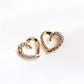 Rhinestone Half Heart Stylish Modern Stud Earrings Zircons Fashion Female