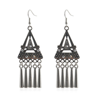 Antique Triangle Metal Pendants Dangling Drop Earrings Female Fashion Earrings