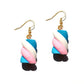 Blue Twisted Candy Drop Earrings Cartoon Art Women Party Jewelry Ear Fashion