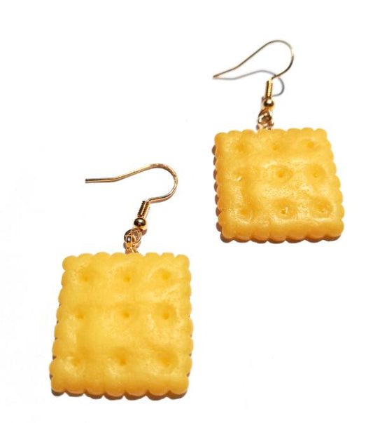 Square Crackers Drop Earrings Cartoon Art Women Party Jewelry Ear Fashion