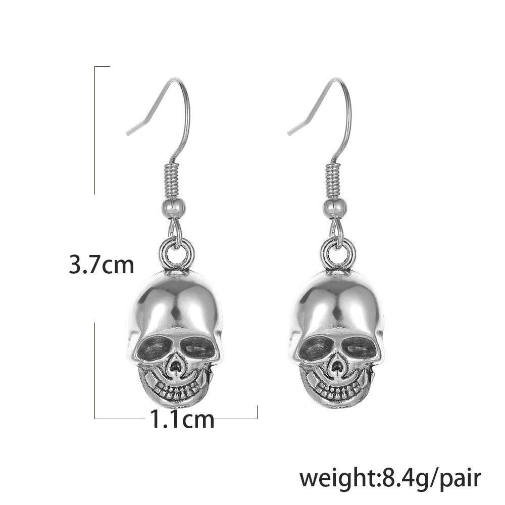 Antique Style Skull Dangle Earrings Charms Jewelry Fashion Creative Earrings For