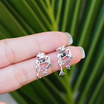 Cute Frog Earrings Women Girls Animal Gothic Stud Earrings Female Jewelry