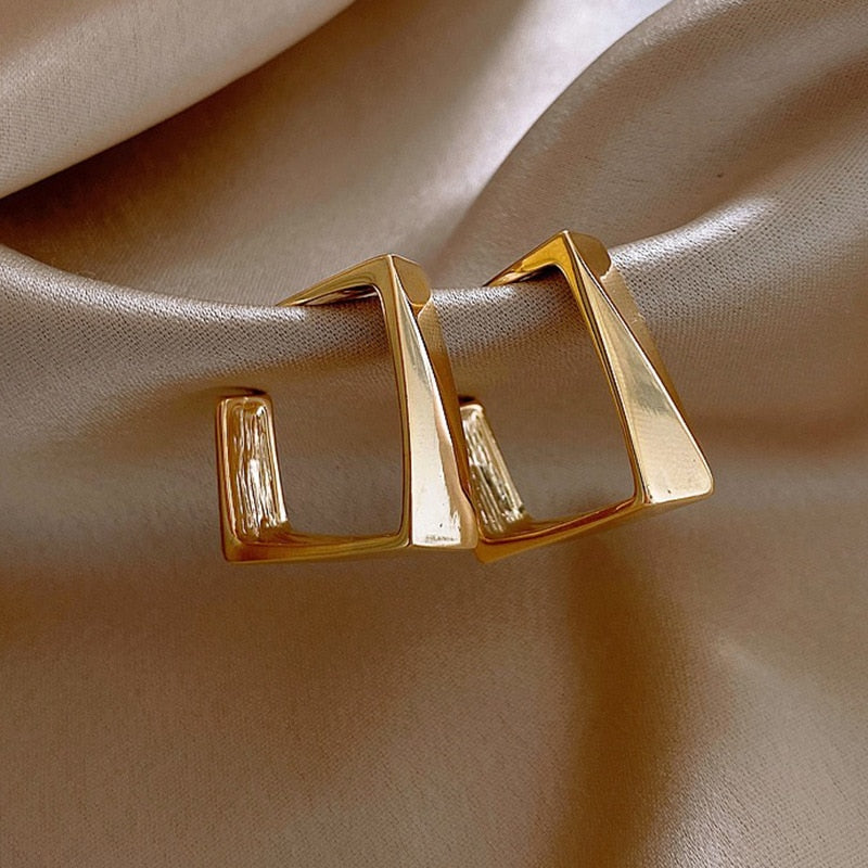 Square Geometric Stud Earrings Luxury Wedding Party Fashion Jewelry Gift