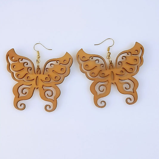 Wooden Butterfly Drop Earrings Women Party Wedding Jewelry Dangle Gifts Earrings