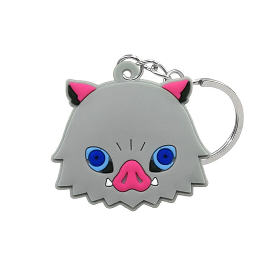 Grey Animal PVC Keyring Cute Cartoon Style Keychains Bag Car Pendant Jewelry