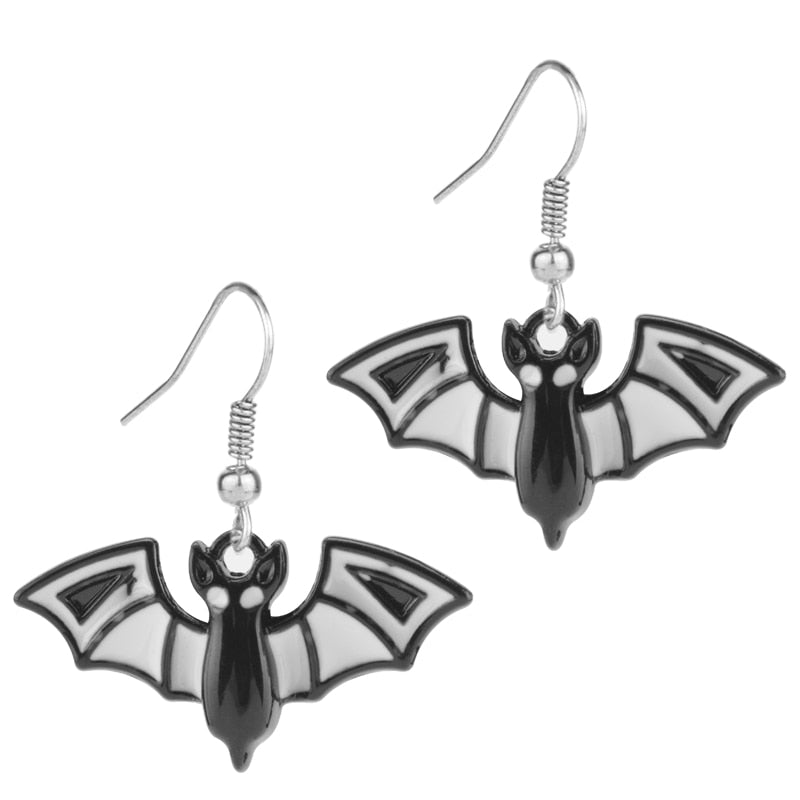 Animal Bat Insects Spider Figure Pendant Dangle Earrings for Girls Women