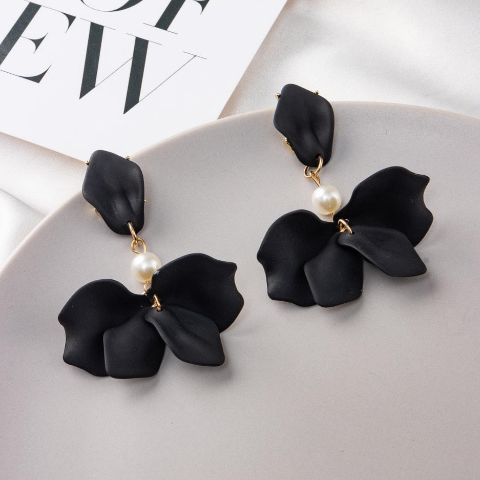 36 Styles Flower Acrylic Petals Dangle Earrings Women Travel Fashion Cartoon