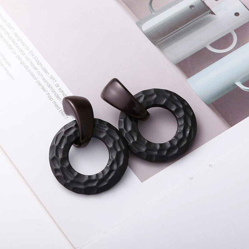 19 Styles Geometric Acrylic Irregular Hollow Circle Square Drop Earrings Modern