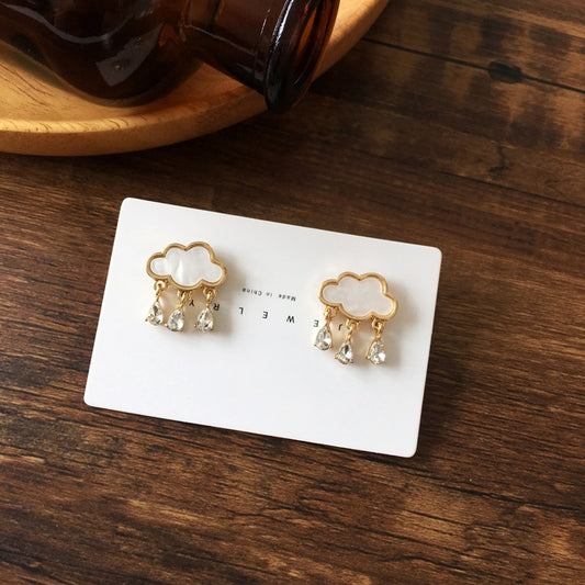 Rain Clouds Stud Earrings Women Gift Wedding Party Fashion Jewelry Accessories