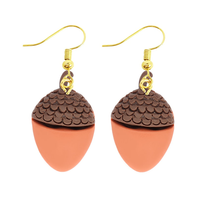 Funny Cute Pine Cone Drop Earrings Women Creativity Jewelry Cute Earring Girls