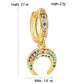 1pc Colorful Rhinestone Open Ring Cartilage Earring Ear Piercing For Women Girl