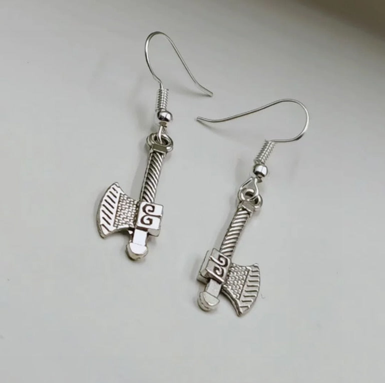 Textured Metal Axe Drop Earrings Women Party Wedding Jewelry Dangle Gifts