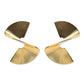 1pair Folded Ribbed Earrings for Women Girls Ear Studs Jewelry Gift Fashion