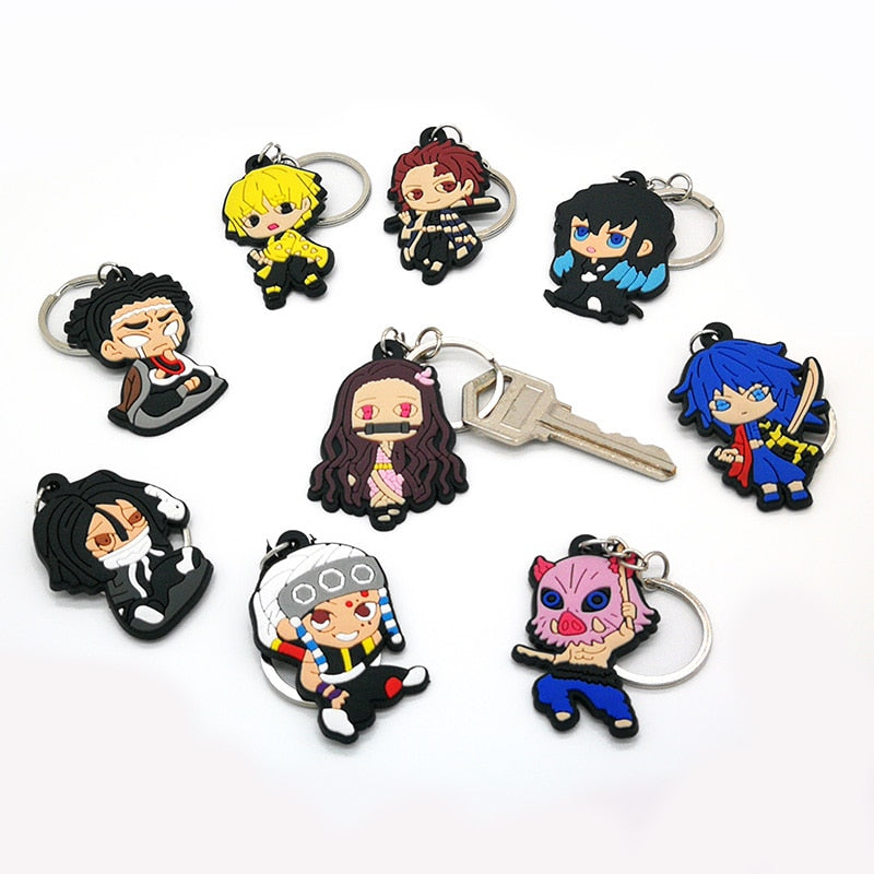 21 Styles Key Chain Cartoon Figure Anime Key Ring Key Holder Kids Toy Pendant