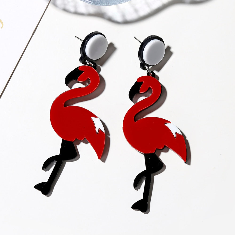 19 Styles Acrylic Cat Snake Flamingo Drop Earrings Women Travel Fashion Cartoon