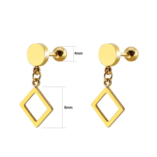 Hollow Rhombus Drop Earrings Women Gifts Earring Cute Girls Eardrop Jewelry