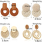 29 Styles Wooden Straw Woven Rattan Vine Braid Drop Earrings Modern Women
