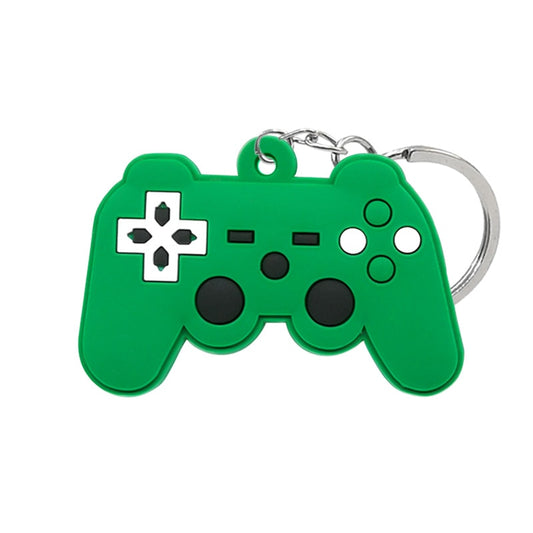 Green Gamepad PVC Keyring Cute Cartoon Style Keychains Bag Car Pendant Jewelry