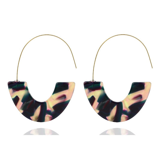 Khaki C-shaped Hoop Earrings Cartoon Art Women Party Jewelry Ear Fashion Pendant