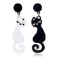 Cute Black and White Cat Drop Earrings Women Travel Fashion Cartoon Earrings