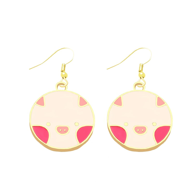 Piggy Drop Earrings Cartoon Ear Pendants Accessories Women Art Jewelry