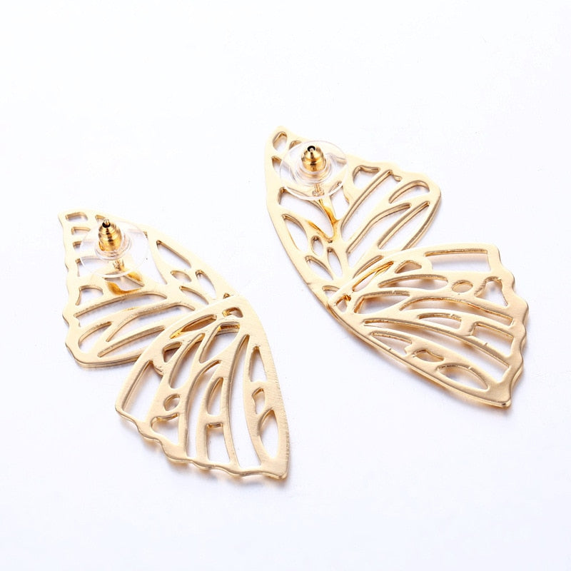 Hollow Butterfly Wings Stud Earring Wedding Party Birthday Gift Jewelry Cute