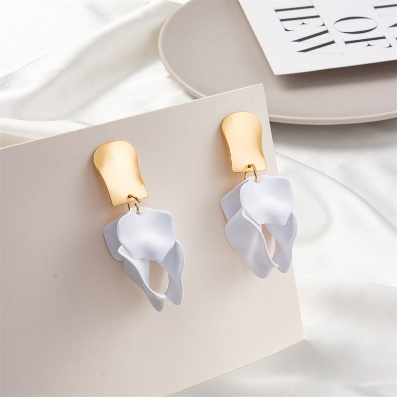 36 Styles Flower Acrylic Petals Dangle Earrings Women Travel Fashion Cartoon