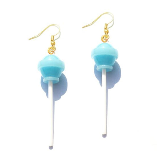 Blue Resin Candy Lollipop Drop Earrings Cartoon Ear Pendants Accessories Women