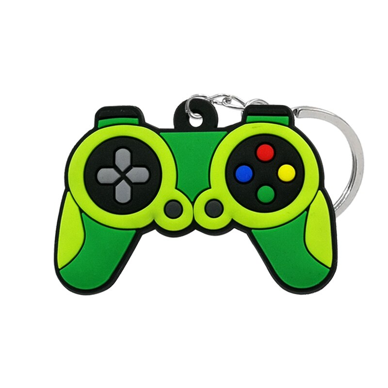 Lime Green Gamepad PVC Keyring Cute Cartoon Style Keychains Bag Car Pendant