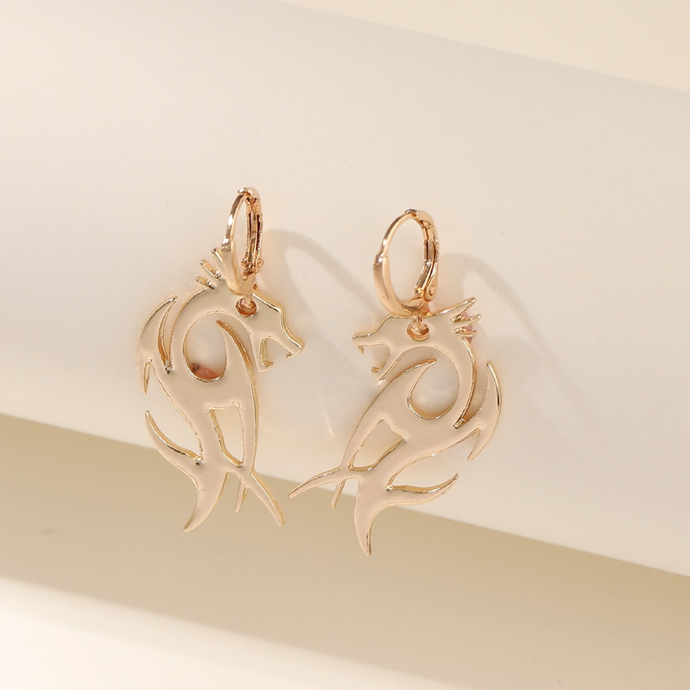 Sharp Dragon Drop Earrings Women Travel Fashion Cartoon Earrings Creative