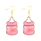Baby Bottle Acrylic Large Drop Earrings Cartoon Art Women Party Jewelry Ear
