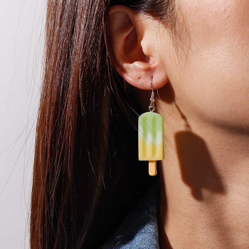 29 Styles Colorful Lovely Resin Summer Ice Cream Dangle Earrings Women Gifts