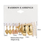 5 Pairs Faux Pearl Golden Hoop Earrings Fashion Women Summer Party Jewelry Girls