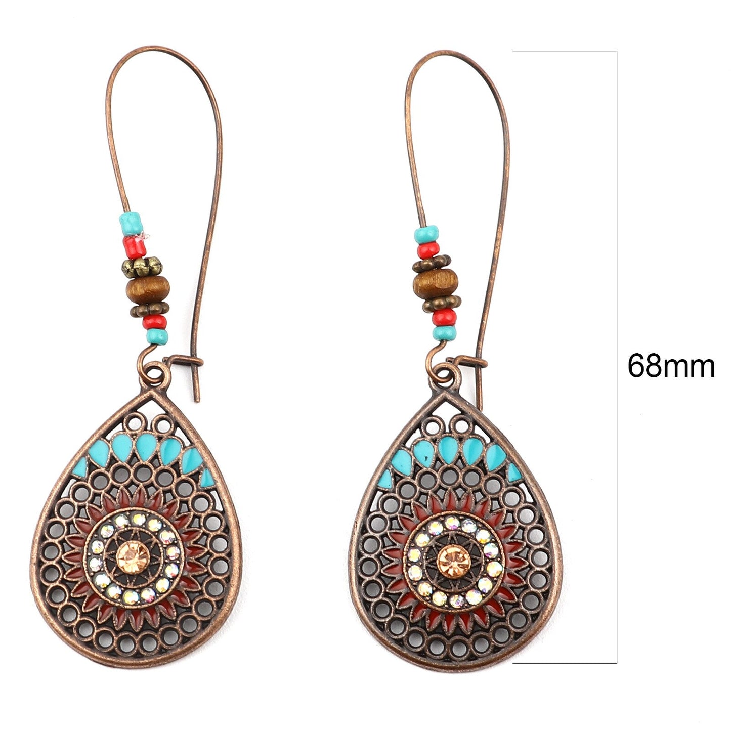 Textured hollow Drop-shaped Lady Cute Dangle Earrings for Women Jewelry Girls