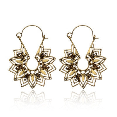 22 Styles Hollow Geometric Carved Ethnic Drop Dangle Earrings Trendy Women